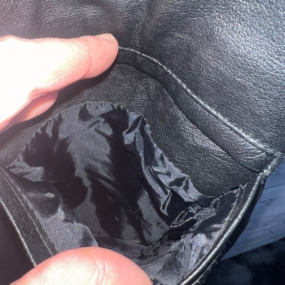 |•OAKBROOK•| Vintage Black Leather Full Length/Long Black Coat/Jacket Size Small - Picture 10 of 16